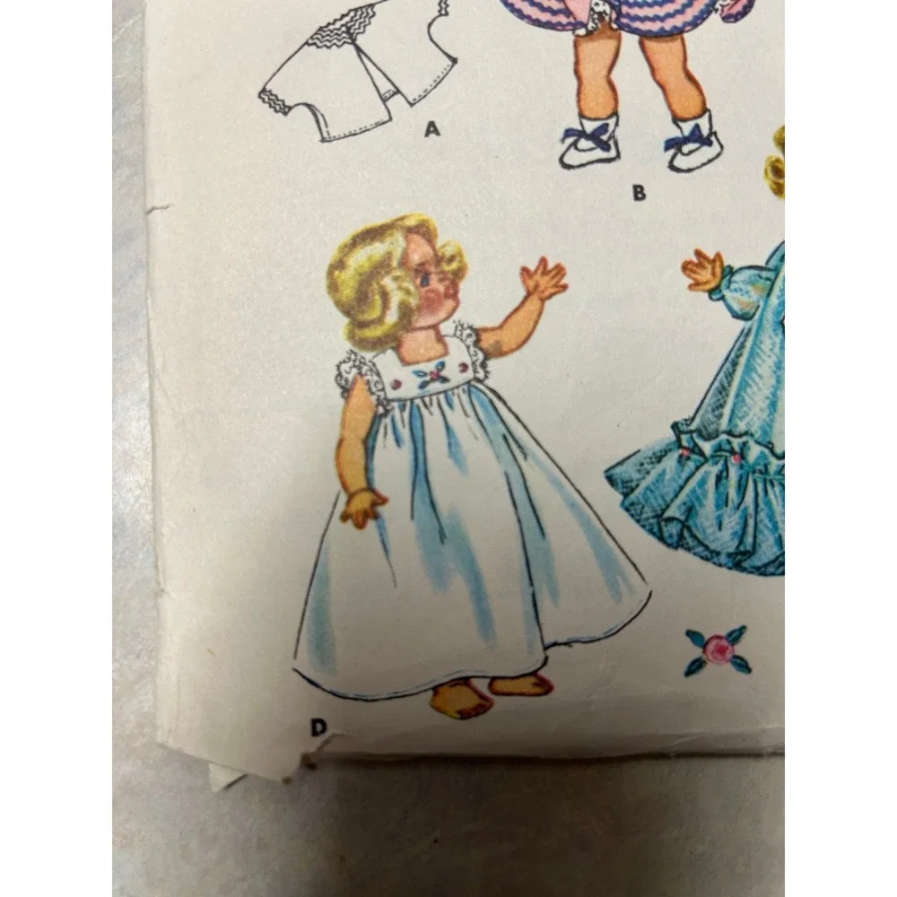 Vintage 1954 McCalls Pattern #1898 Doll Wardrobe 7-8